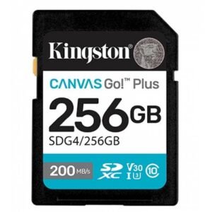 Kingston Canvas Go! Plus SD Memory Card (256GB) For DSLRs, Mirrorless Cameras & 4K Video Up to 200MB/s Read, 160MB/s Write