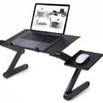 Adjustable Laptop Desk,  Laptop Stand for Bed Portable Lap Desk Foldable Table Workstation Notebook Riser with Mouse Pad, Ergonomic Computer Tray Reading Holder Bed Tray Standing Desk