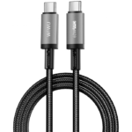 WiWU 1.2m 60W Aluminum alloy Nylon braided USB C to USB C TITAN LINK Series Fast Charging Cable - Black