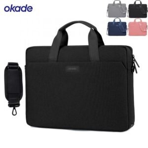 Okade T64  Laptop Carrier Bag & Shoulder 15.6", Slim Lightweight Protective Computer Case - Black