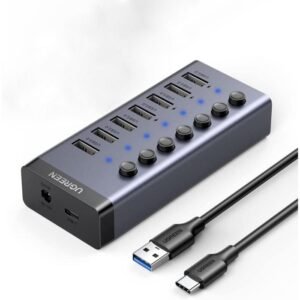 UGREEN CM481 USB-C to 7-Port USB-A 3.0 Hub DC 12V EU, Compliance with BC 1.2 fast charging protocol