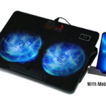 Laptop Cooling Pad Cooler Dual Fan Adjustable Stand A2 Up To 15.6 Inches With Mobile Stand