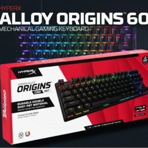 HyperX Alloy Origins 60 - USB-C Mechanical Gaming Keyboard - Ultra Compact 60% Form Factor - Red Switch - Double Shot PBT Keycaps - RGB LED Backlit