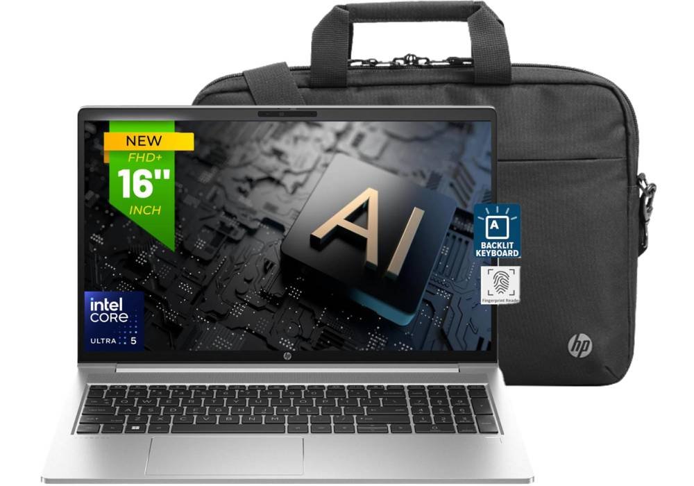 HP ProBook 460 G11 Business Laptop Intel® Core™ Ultra 5 125U, 16 GB DDR5, 512 GB SSD 16" WUXGA (1920 x 1200), IPS, Fingerprint w/ Renew Business 17.3-inch Bag - Sliver