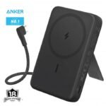 باور بانك أنكر زولو مغناطيسي 10000mAh 30W أسود مع كيبل USB-C مدمج وحامل