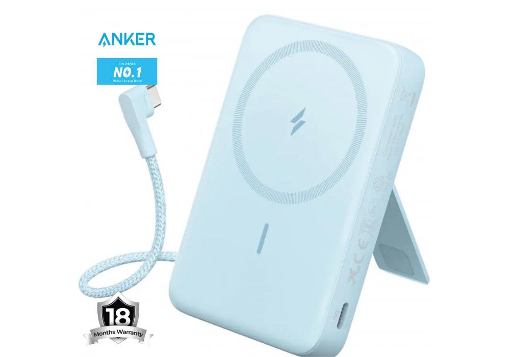 Anker Zolo 10000mAh 30W Magnetic Power Bank with USB C Cable A1685 (Blue) - 18 Month Warranty