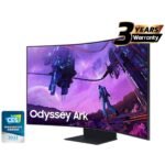 Samsung Odyssey ARK Smart 55" 4K UHD Curved Quantum Matrix Mini-Led, 165Hz 1ms(GTG), HDR 2000, 95% DCI Coverage PRO Colors, FreeSync Premium Pro, w/ Dolby Atmos Speakers & HAS Stand