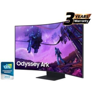 Samsung Odyssey ARK Smart 55" 4K UHD Curved Quantum Matrix Mini-Led, 165Hz 1ms(GTG), HDR 2000, 95% DCI Coverage PRO Colors, FreeSync Premium Pro, w/ Dolby Atmos Speakers & HAS Stand