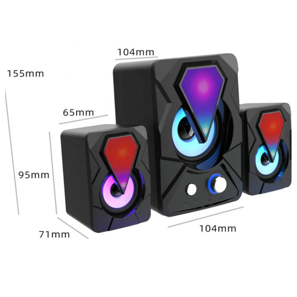 Leerfei E-1307 Bluetooth USB Speaker With RGB LED Light - Image 2