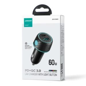 Joyroom Car charger 60W USB-C USB-A Joyroom JR-CCN01 - black / 2 Years Warranty
