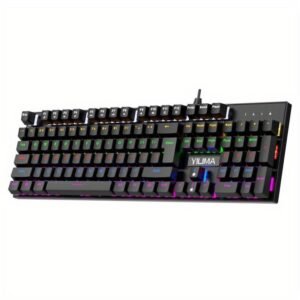 S-505 Wired Esports Keyboard, Esports Keyboard,  Rainbow LED Wired Backlit Mechanical Switch Keyboard AR/EN