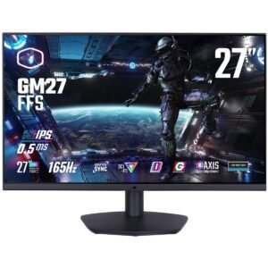 Cooler Master (GM27-FFS) 27" FHD Flat Gaming Monitor, Ultra-Speed IPS, 165Hz, 0.5ms, HDR10, DCI-P3 90% sRGB 120%, G-Sync Compatible