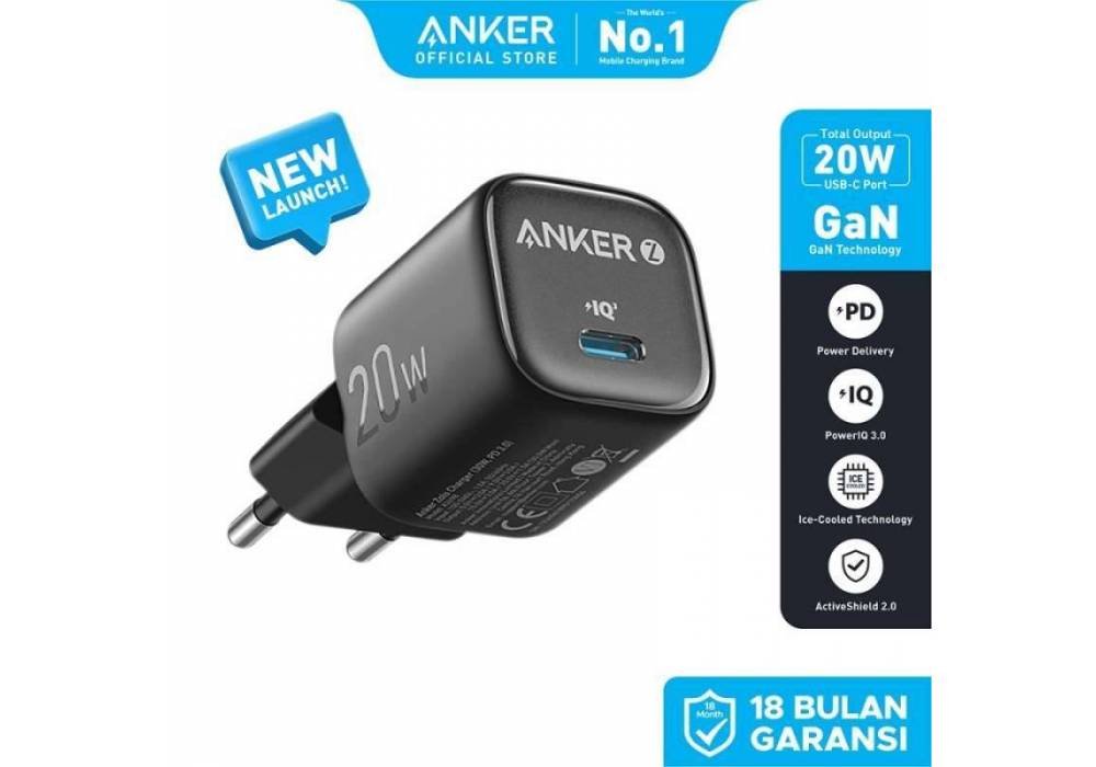 Anker Zolo A2699L11 Wall Charger Type-C 20W Fast Charging - Black  / 18 Months Warranty