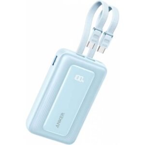 Anker Zolo Power Bank 10000mAh 35W with Built-in Dual USB-C Cables A1680 (Blue) - 18 Month Warranty