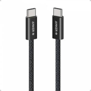 Anker Zolo USB C to USB C Cable, Braided and Dirt-Free Type-C Fast Charging Cable, Slim Connector, for iPhone 17 Series, MacBook (240W) (Black, 3.3FT) - 18 Month Warranty