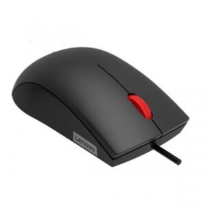 Lenovo 120 Wired Plug & Play USB Mouse, High Resolution 1600 DPI Optical Sensor, 3-Button Design with clickable Scroll Wheel, Ambidextrous, Ergonomic Mouse for Comfortable All-Day Grip