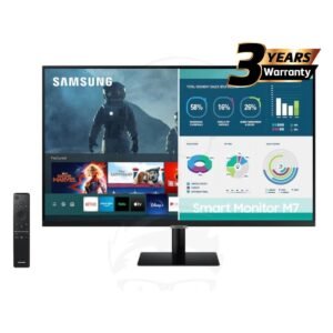 SAMSUNG M7 (AM700) 32" 4K UHD HDR10+ Smart Monitor w/ Speakers, USB-Type C- with Netflix, YouTube, HBO, Prime Video and Apple TV Streaming , Black