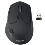 Logitech M720 Triathlon Multi-Device Wireless Mouse, Bluetooth, USB Unifying Receiver, 1000 DPI, 8 Buttons, 2-Year Battery, Compatible with Laptop, PC, Mac, iPadOS - Black
