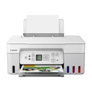 Canon PIXMA G3470 Series MegaTank Wireless Printer BlackPrint 6,000 black ink pages (7,600 in Economy) and 7,700 colour ink pages (8,000 in Economy) - White