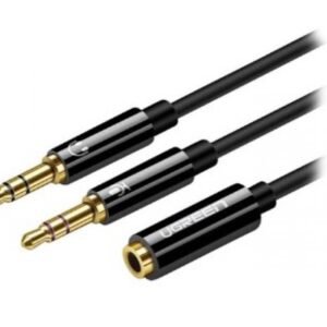 Ugreen - 20898 3.5mm Female to 2 Male Audio Cable ABS Case (Black)