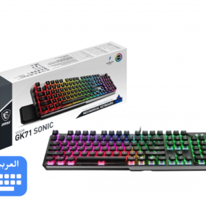 MSI Vigor GK71 Sonic AR Mechanical RGB Gaming Keyboard Sonic Blue Switches With MSI Rest Pad New Technology MSI Sonic Blue Clicky Switches Light & Clicky CLEARCAPS FOR ENHANCED RGB