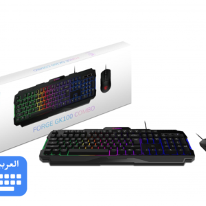 MSI Forge GK100 Combo AR-ENG – Gaming RGB Keyboard & Mouse Set, 19-Key Anti-Ghosting, 6400 DPI Optical Sensor