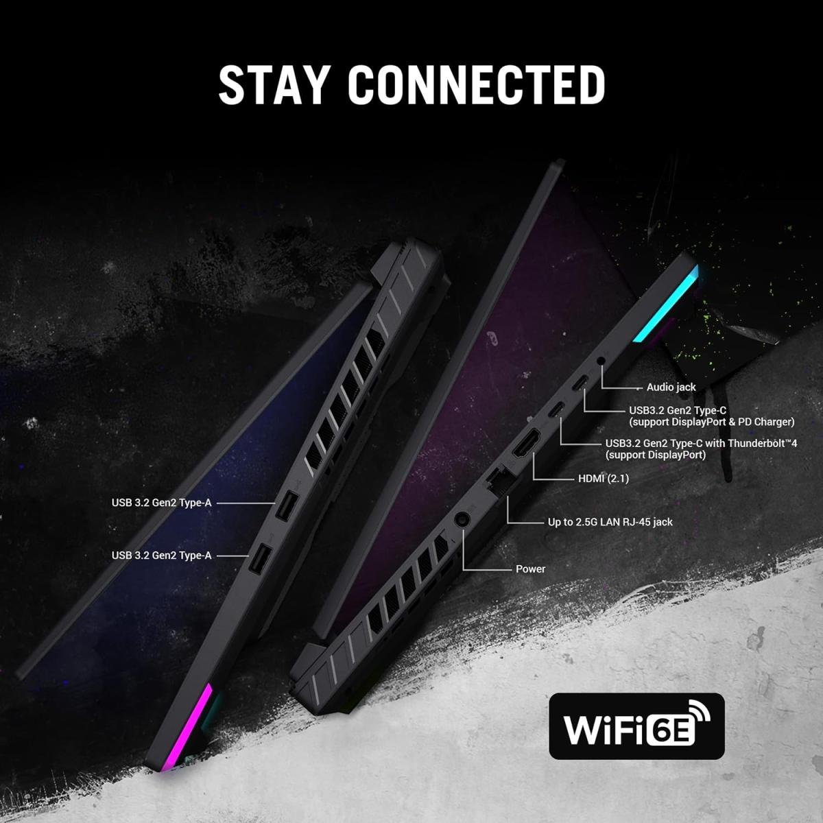 Laptop ASUS ROG Strix G16, Core i7-13650HX 13th Generation , RTX 4060 8GB, 16 GB DDR5 , SSD :512GB SSD, ( 16" FHD+ 165Hz ) Eclipse Gray - Image 6