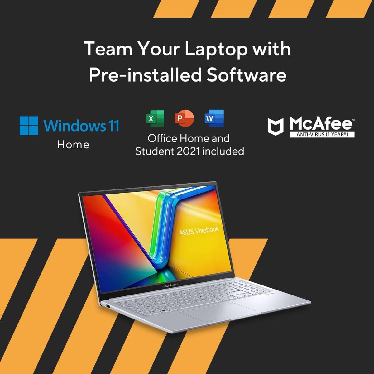 Laptop ASUS Vivobook 15X OLED Intel Core™ i5-1335U 10-Cores Processor 16GB DDR4 15.6" FHD Anti-glare display With Windows 11 Home - Cool Silver - Image 4