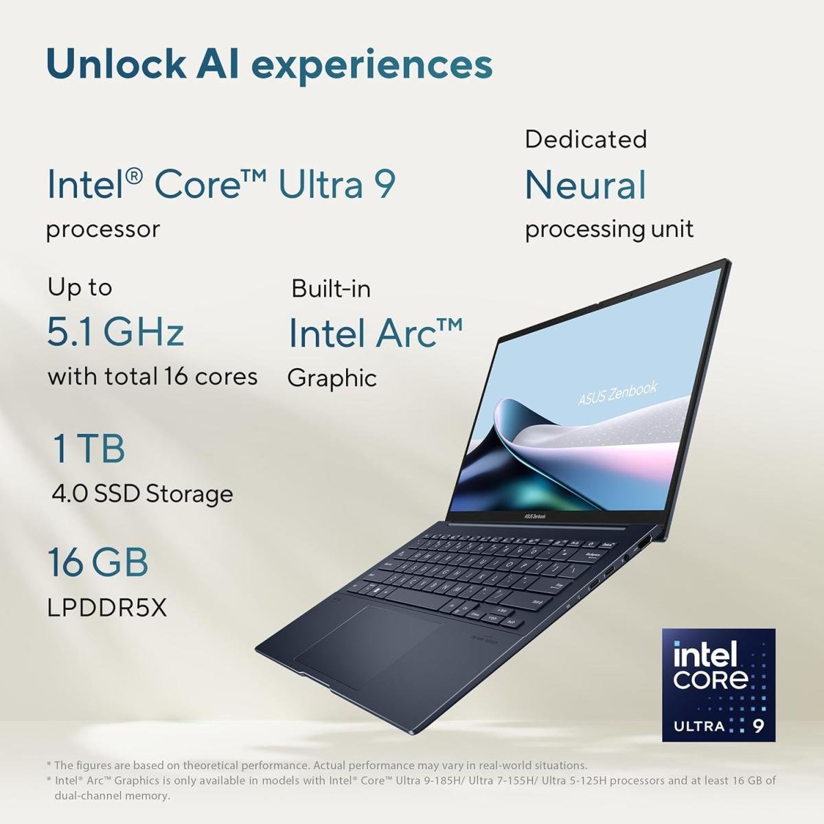 Asus Laptop Zenbook 14 OLED Intel® Core™ Ultra 9 Processor 185H - Series 1 | 14 OLED TouchScreen 3K thin & light | Ponder Blue | Windows 11 Home With Pen & Sleeve - Image 2