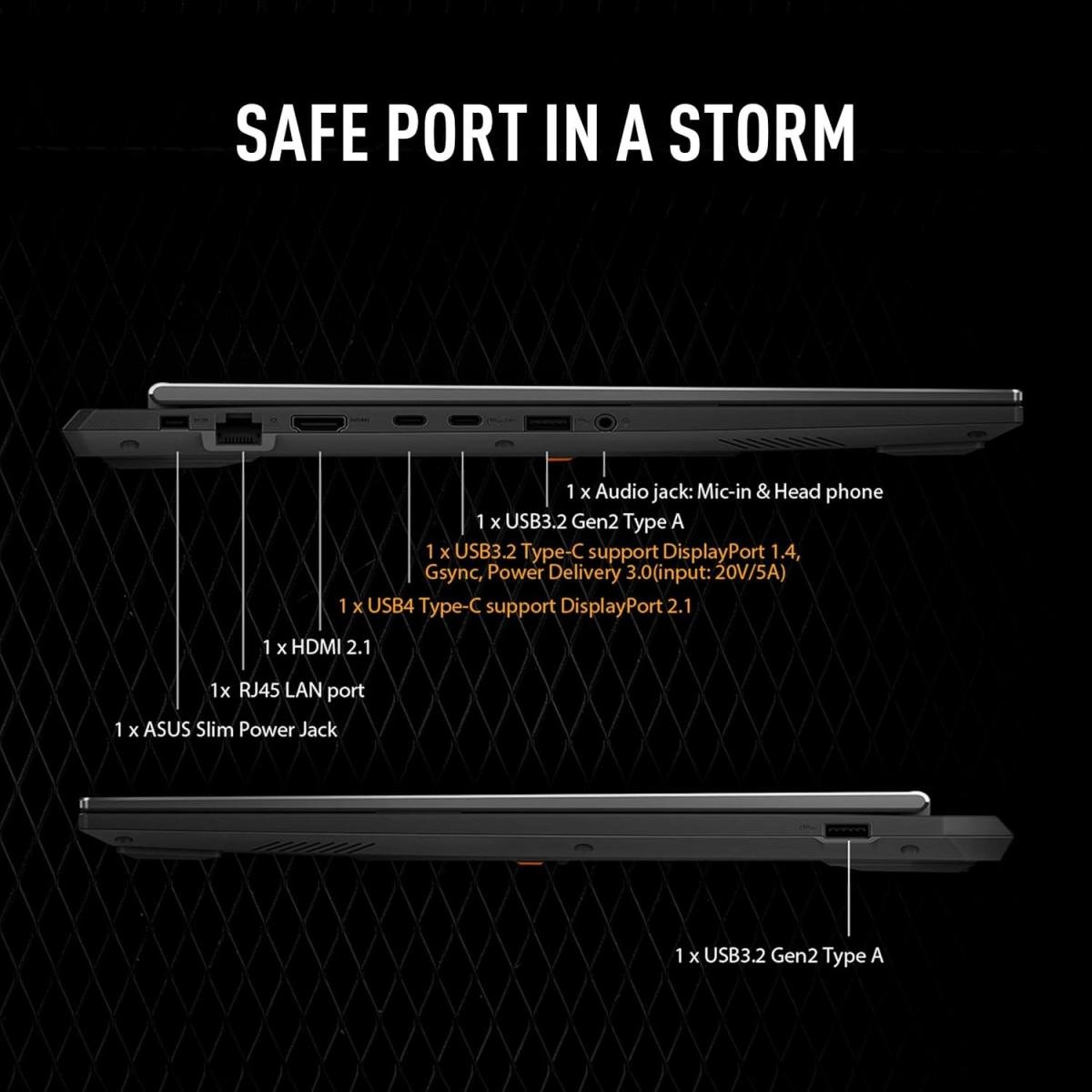 Laptop ASUS TUF Gaming A16 AMD Ryzen AI 9 HX 370 5.1GHz Processor XDNA™ NPU up to 50TOPS NVIDIA GeForce RTX 4060 8GB GDDR6 (233 AI TOPs) 16" FHD+ 144Hz - Jaeger Gray - Image 9