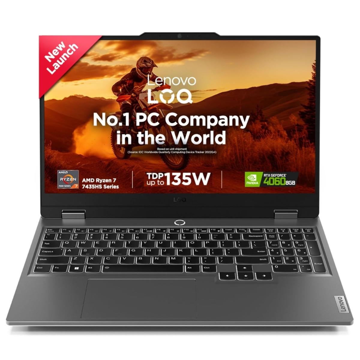 Lenovo LOQ AMD Ryzen 7 7435HS Processor Ai Chip: LA1 NVIDIA GeForce RTX™ 4060 8GB 15.6" FHD 144Hz Refresh Rate - Luna Grey