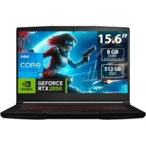 Laptop MSI GF63 Thin 12UCX  Core i5-12450H 8 Cores up to 4.40GHz 8GB DDR4 512 SSD, NVIDIA RTX 2050 4GB DDR6, 15.6" FHD IPS 144Hz - 12th Generation