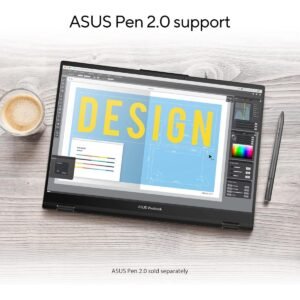 Laptop ASUS Vivobook S 16 Flip | Intel® Core™ i5-1335U Gen 13 Processor, 16GB DDR4 , 16.0-inch WUXGA 1920 x 1200 with ASUS Pen - Midnight Black