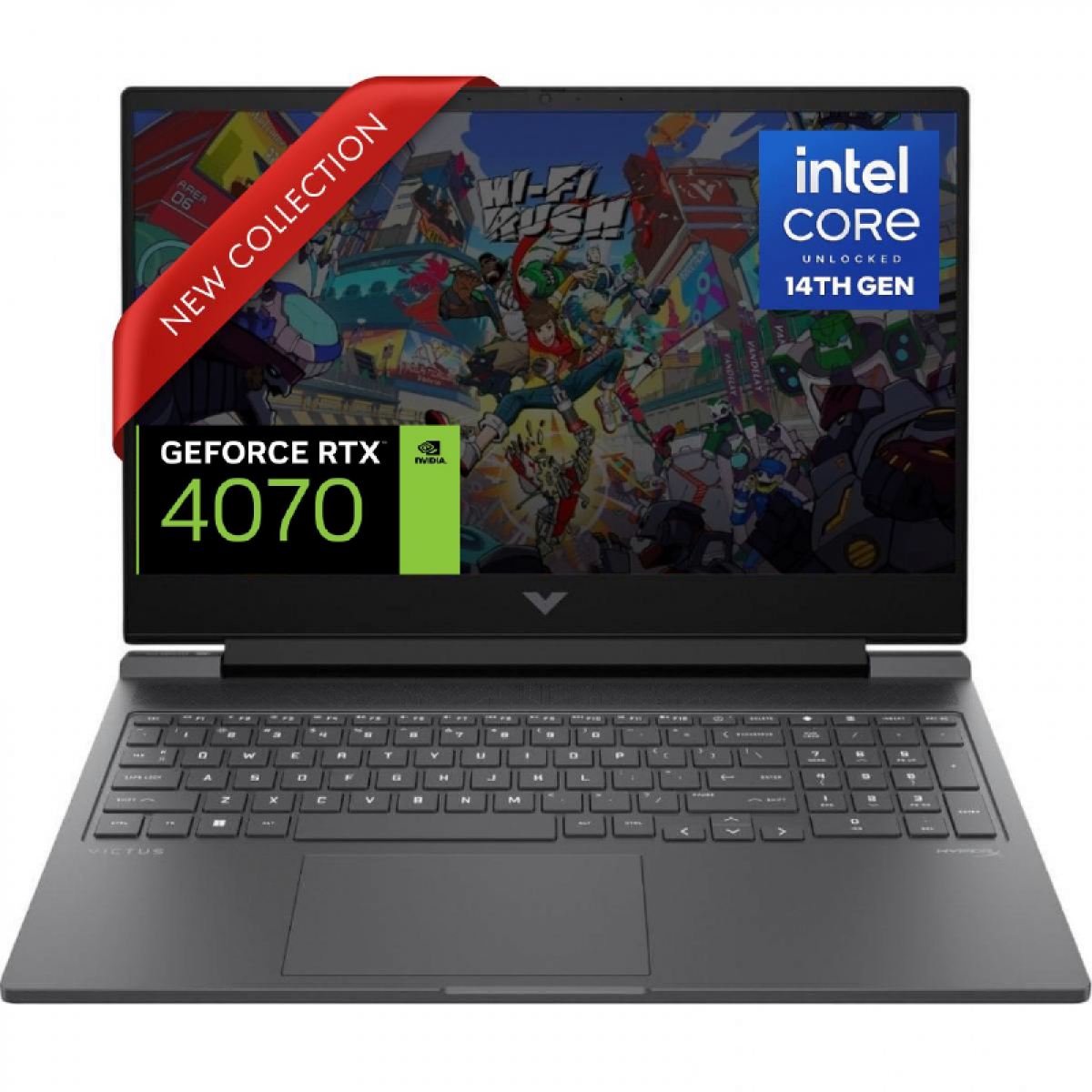 HP Victus Gaming Laptop 16-r1019ne Intel® Core™ i7-14700HX Up to 5.5 GHz, NVIDIA® GeForce RTX™ 4070 8GB GDDR6 16.1" 2K (2560 x 1440) 240 Hz Display - Mica silver