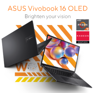 NEW  Laptop ASUS Vivobook 16 | AMD Ryzen™ 9 7940HS, 1TB M.2 NVMe, 16.0-inch WUXGA (1920 x 1200) IPS-level Panel 300nits - Indie Black