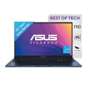 Laptop ASUS Vivobook 15, Intel Core i3-1315U, 12 GB DDR4 (Customized), 256GB SSD 15.6" FHD, Quiet Blue Thin and Light - 13th Generation