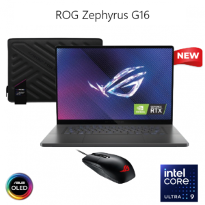 NEW (2024) Laptop ROG Zephyrus G16 | Intel Core Ultra 9 Processor RTX™ 4090 16"  240Hz 2.5K OLED HDR 500NITS ROG Zephyrus Sleeve ROG Impact Gaming Mouse & Win 11