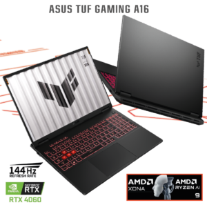 Laptop ASUS TUF Gaming A16 AMD Ryzen AI 9 HX 370 5.1GHz Processor XDNA™ NPU up to 50TOPS NVIDIA GeForce RTX 4060 8GB GDDR6 (233 AI TOPs) 16" FHD+ 144Hz - Jaeger Gray