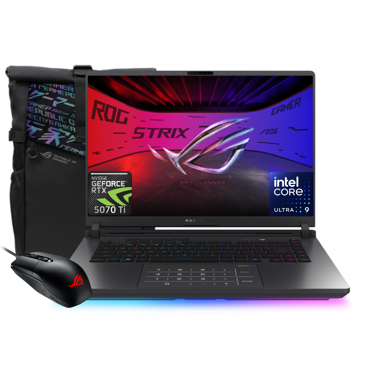 Laptop ASUS ROG Strix G16 Intel® Core™ Ultra 9 Processor 275HX NVIDIA® GeForce RTX™ 5070 Ti Laptop GPU 12GB GDDR7 32GB DDR5-5600Hz 16-inch FHD+ 165Hz IPS-level - Eclipse Gray