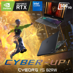 NEW Laptop MSI Cyborg 15 B2RWEKG Intel® Core™ 7 240H RTX 5050 8GB DDR7, 16 GB DDR5, 512 GB M.2 SSD, 15.6" 144Hz IPS FHD - Translucent Black