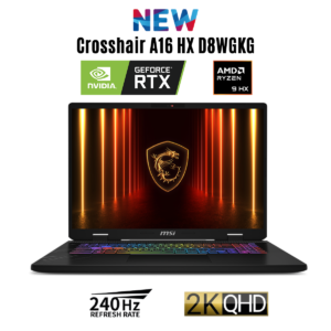 New Laptop MSI Crosshair A16 HX D8WGKG AMD Ryzen™ 9 8940HX 16 Core NVIDIA RTX 5070 8GB GDDR7, 16 GB DDR5, 1TB SSD, 16" QHD+ (2560 x 1600) 240Hz IPS - Cosmos Gray