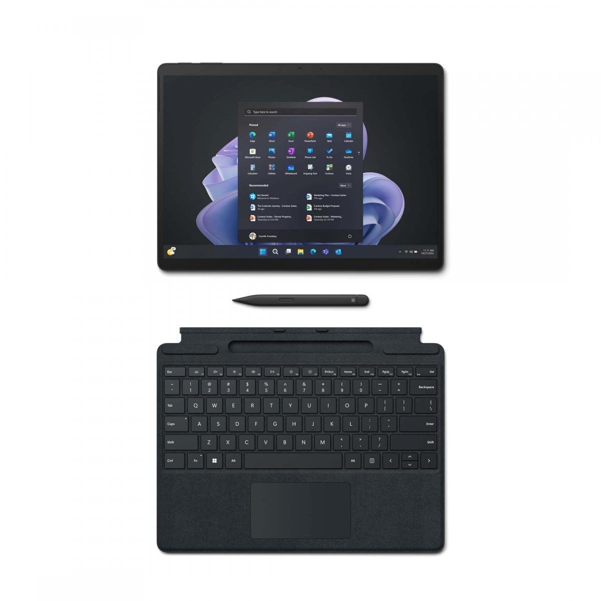 Microsoft Surface Pro 9 2 in 1 Tablet, 13" PixelSense Flow Display, Intel Core i7-1265U, 16GB RAM, 512GB SSD, Intel Iris Xe Graphics, (Plus Keyboard and Slim Pen), Win11 Pro, Platinum