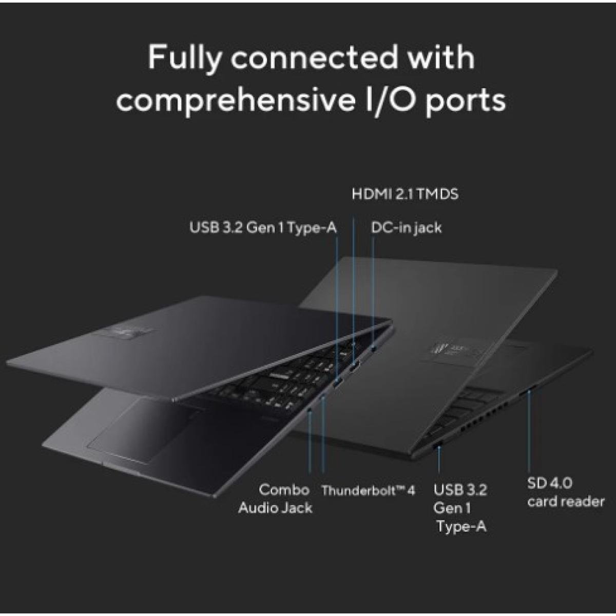 ASUS Vivobook 16X Intel® Core™ i9-13900H 14-Cores Processor NVIDIA® GeForce RTX™ 4060 8GB GDDR6 16.0" FHD+ 120Hz Refresh Rate - Indie Black - Image 9