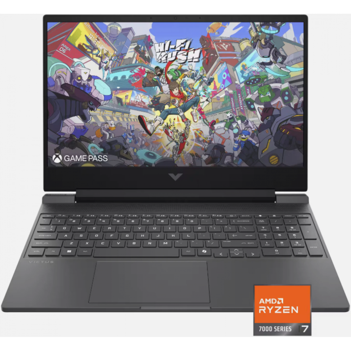 HP Victus 15-fb3093dx Gaming Laptop, 15.6" 144Hz FHD Display, AMD Ryzen 7 7445HS Upto 4.7GHz, 16GB RAM, 512GB SSD, NVIDIA GeForce RTX 4050, Backlit keys, Windows 11 Home - Mica Silver