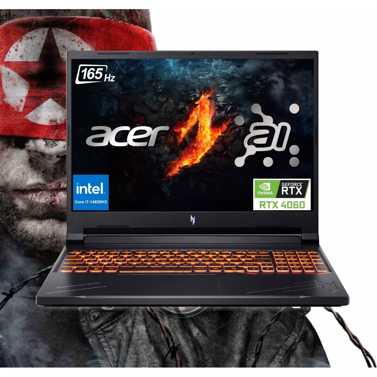 Laptop Acer Nitro V 16 ANV16-71 14TH GEN Intel® Core i7-14650HX 5.20 GHz NVIDIA GeForce RTX 4060 8GB 16GB DDR5 16" IPS ComfyView FHD+ 165Hz Display