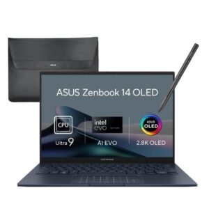 Asus Laptop Zenbook 14 OLED  Intel® Core™ Ultra 9 Processor 185H - Series 1 | 14 OLED TouchScreen 3K thin & light  | Ponder Blue  |  Windows 11 Home With Pen & Sleeve