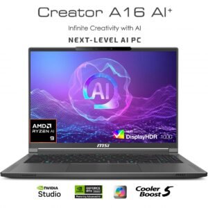 Laptop MSI Creator A16 AI+ Copilot+  AMD Ryzen™ AI 9 365 50 NPU TOPS, NVIDIA GeForce RTX 4060 8GB, 16" QHD+ 240Hz Aluminum LightWeight - Lunar Gray