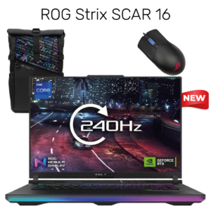 New Laptop ROG Strix SCAR 16 | Intel Core i9-14900HX RTX 4080 32GB DDR5 16" QHD+ 240Hz with ROG backpack & ROG Gladius III Mouse | Off Black