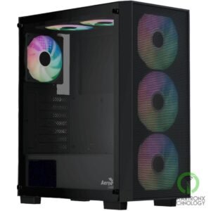 AeroCool B509A Flow (Black) ARGB Stylish ATX Mid Tower Tempered Glass Gaming Cas