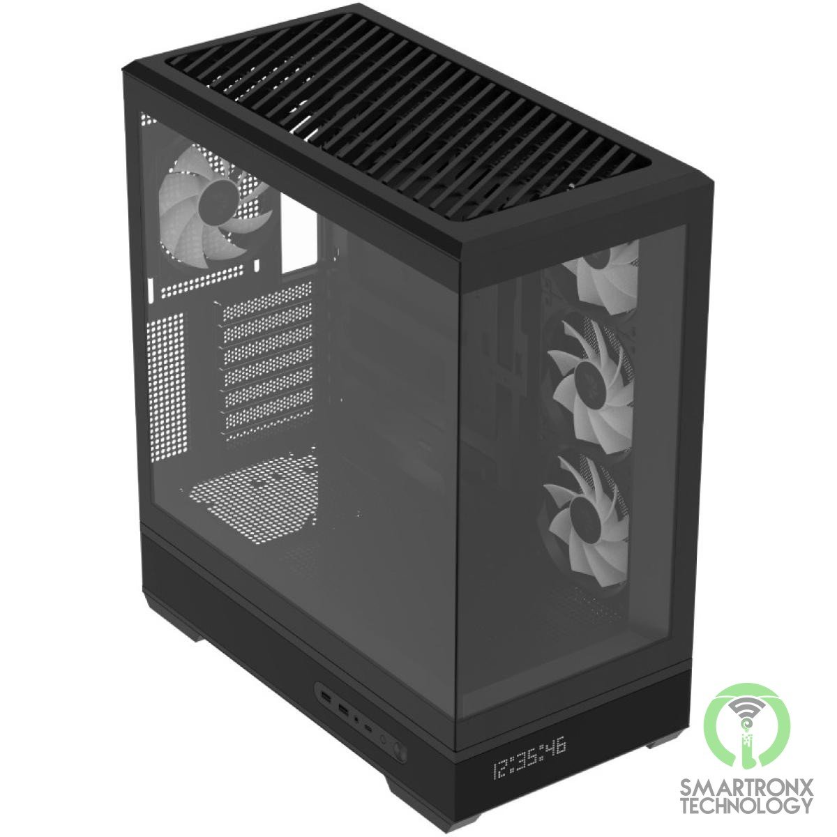 AeroCool P500B DIGI (Black) ARGB Stylish Panoramic Fish Tank Design ATX Mid Towe